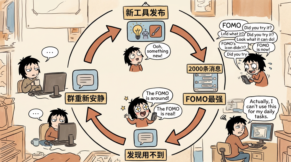 FOMO循环:新工具→热度爆发→快速冷却→等待下一个